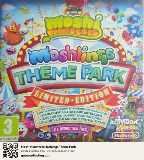Moshi Monsters: Moshlings Theme Park Nintendo DS, United Kingdom box front