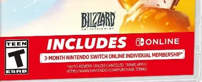 Overwatch, the ESRB box on its front