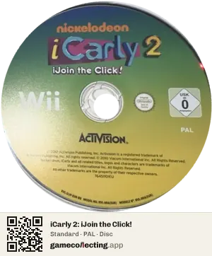 iCarly 2: iJoin the Click! Nintendo Wii, PAL disc
