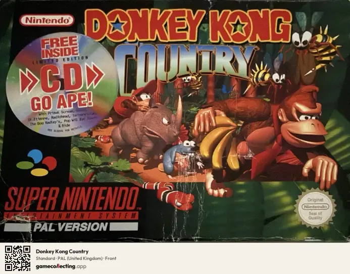 Donkey Kong Country Super Nintendo Entertainment System, United Kingdom box front