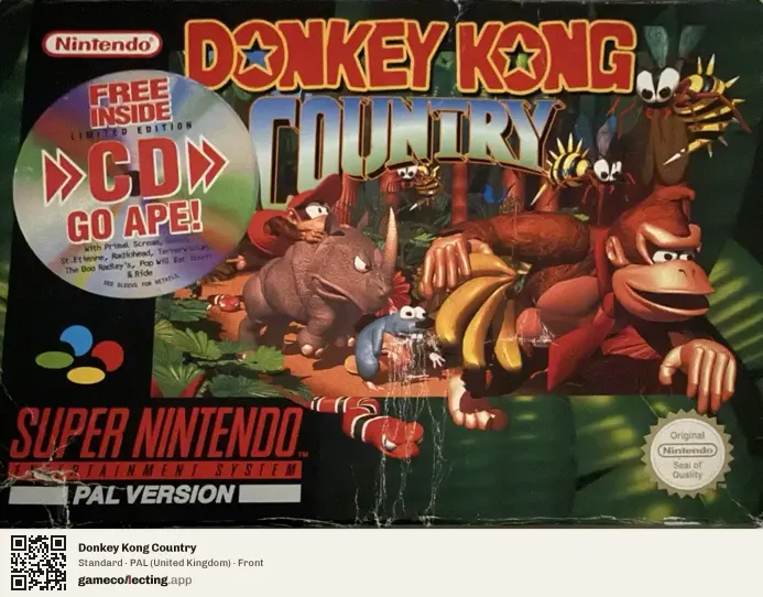 Donkey Kong Country Super Nintendo Entertainment System, United Kingdom box front