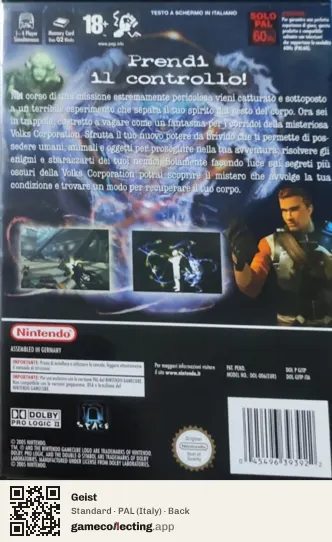Geist Nintendo GameCube, Italy box back