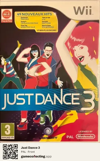 Just Dance 3 Nintendo Wii, PAL box front