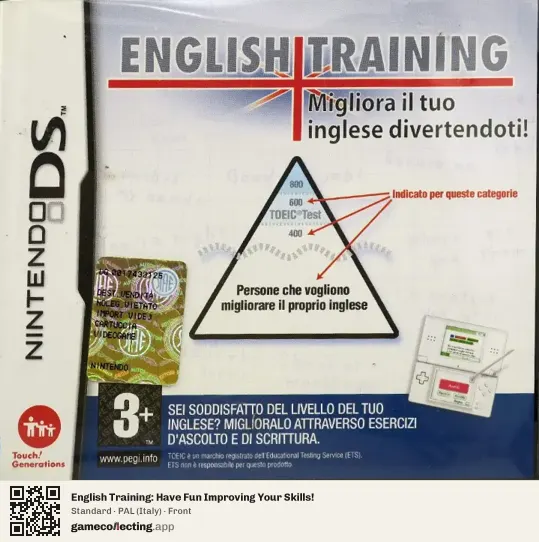 English Training: Have Fun Improving Your Skills! Nintendo DS, Italy box front
