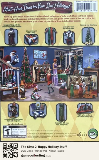 The Sims 2: Happy Holiday Stuff Computer, NTSC box back
