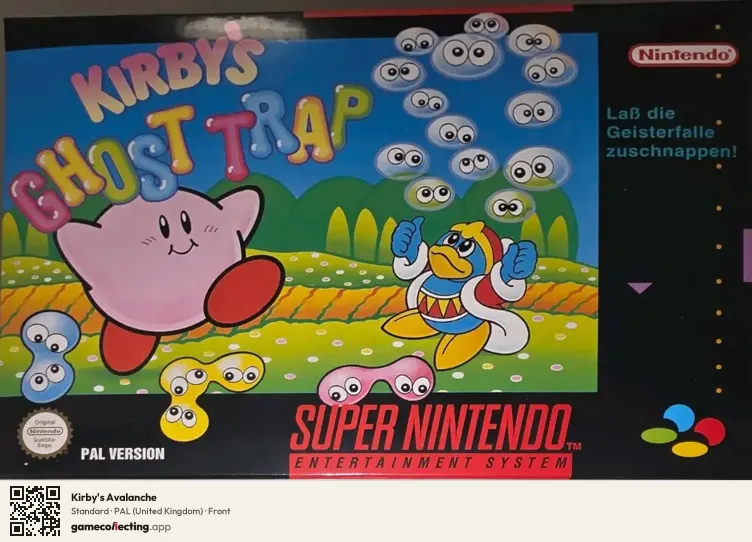 Kirby's Avalanche Super Nintendo Entertainment System, United Kingdom box front