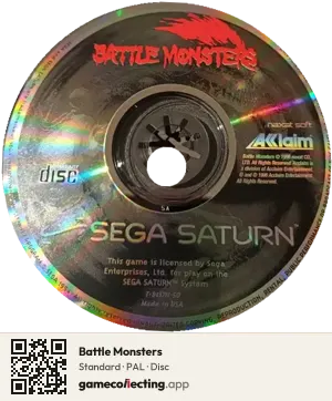 Battle Monsters Sega Saturn, PAL disc
