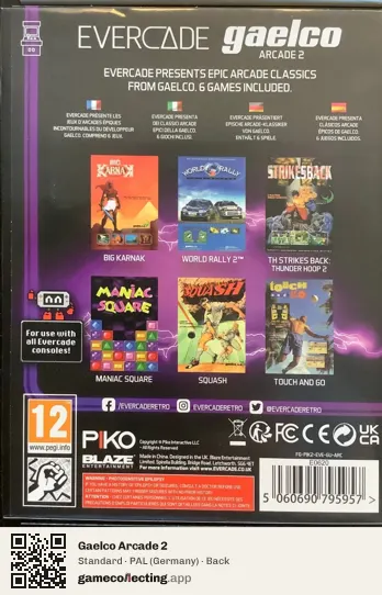 Gaelco Arcade 2 Evercade, Germany box back