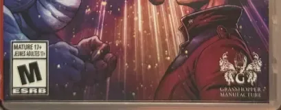 No More Heroes III, the ESRB box on its front
