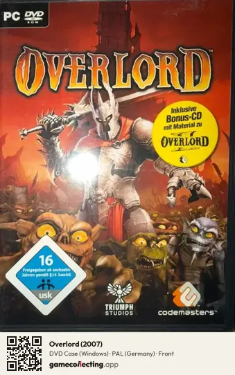 Overlord (2007) Computer, Germany box front