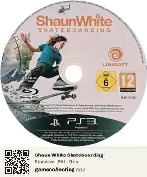 Shaun White Skateboarding PlayStation 3, PAL disc