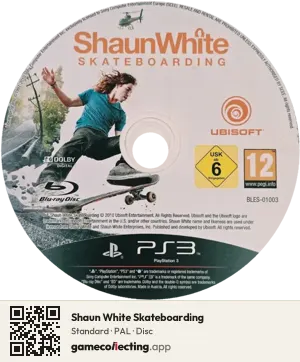 Shaun White Skateboarding PlayStation 3, PAL disc