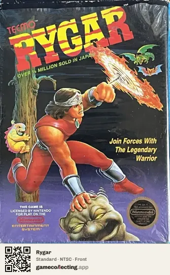 Rygar Nintendo Entertainment System, NTSC box front