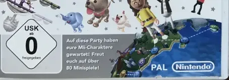 Wii Party, the USK square on its front