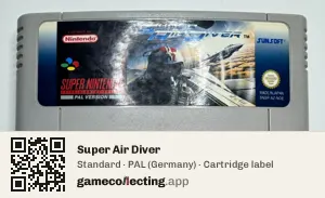 Super Air Diver Super Nintendo Entertainment System, PAL cartridge label
