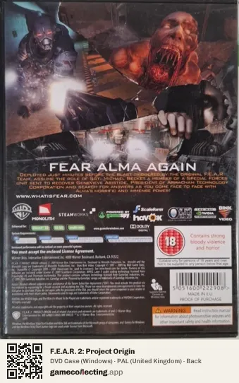 F.E.A.R. 2: Project Origin Computer, United Kingdom box back