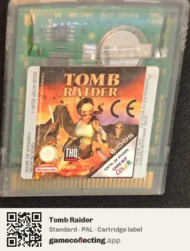 Tomb Raider Game Boy Color, PAL cartridge label