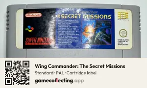 Wing Commander: The Secret Missions Super Nintendo Entertainment System, PAL cartridge label