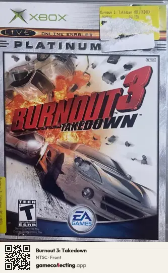 Burnout 3: Takedown Xbox, NTSC box front