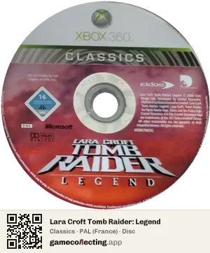 Lara Croft Tomb Raider: Legend Xbox 360, PAL disc