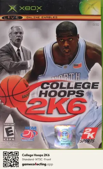 College Hoops 2K6 Xbox, NTSC box front