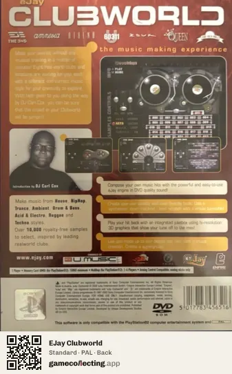 EJay Clubworld PlayStation 2, PAL box back
