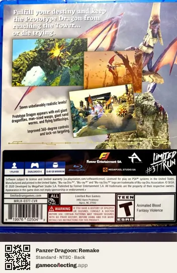 Panzer Dragoon: Remake PlayStation 4, NTSC box back