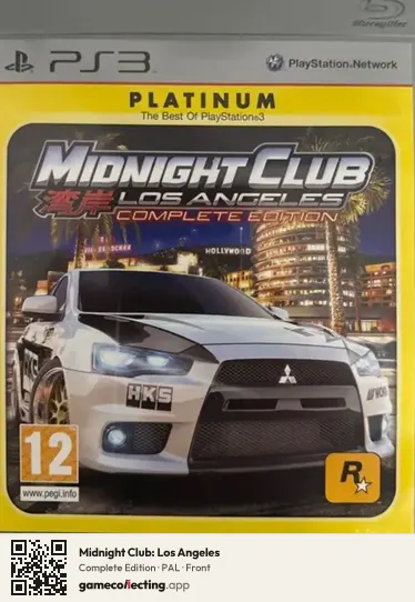 Midnight Club: Los Angeles PlayStation 3, PAL box front