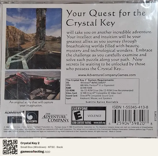 Crystal Key 2 Computer, NTSC box back