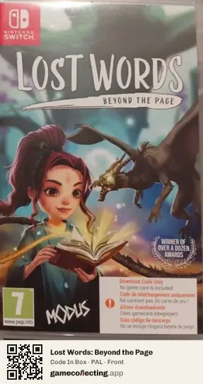 Lost Words: Beyond the Page Nintendo Switch, PAL box front