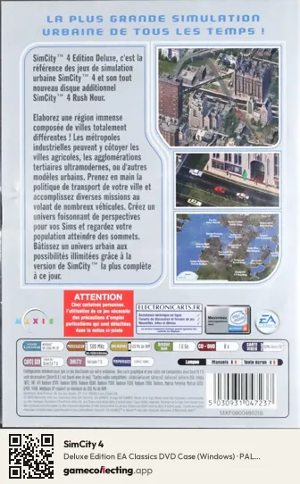 SimCity 4 Computer, France box back