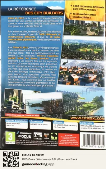 Cities XL 2012 Computer, France box back