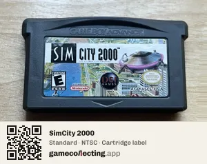 SimCity 2000 Game Boy Advance, NTSC cartridge label