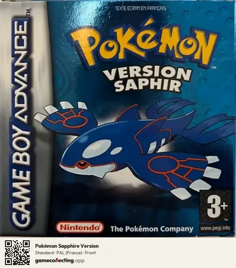 Pokémon Sapphire Version Game Boy Advance, France box front