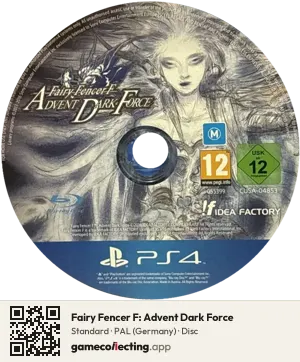 Fairy Fencer F: Advent Dark Force PlayStation 4, PAL disc