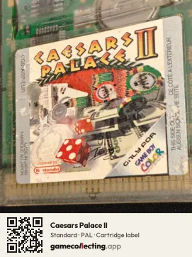 Caesars Palace II Game Boy Color, PAL cartridge label