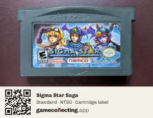 Sigma Star Saga Game Boy Advance, NTSC cartridge label