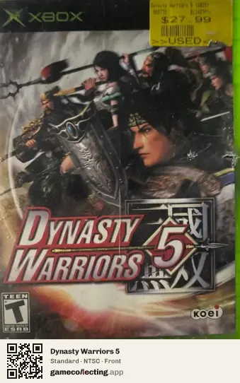 Dynasty Warriors 5 Xbox, NTSC box front