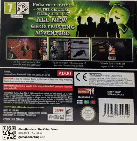Ghostbusters: The Video Game Nintendo DS, PAL box back