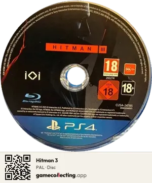 Hitman 3 PlayStation 4, PAL disc