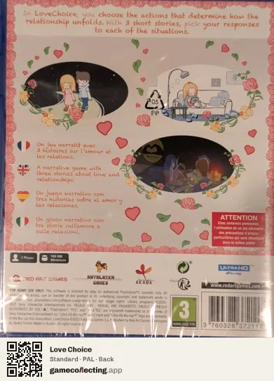 Love Choice PlayStation 5, PAL box back