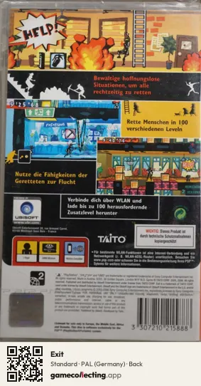 Exit PlayStation Portable, Germany box back