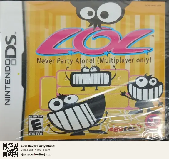 LOL: Never Party Alone! Nintendo DS, NTSC box front