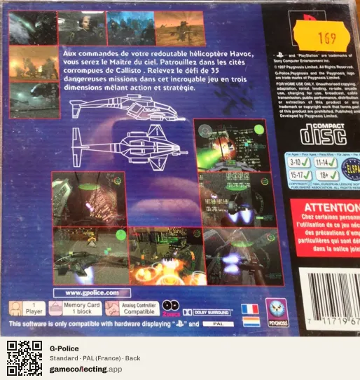 G-Police PlayStation, France box back