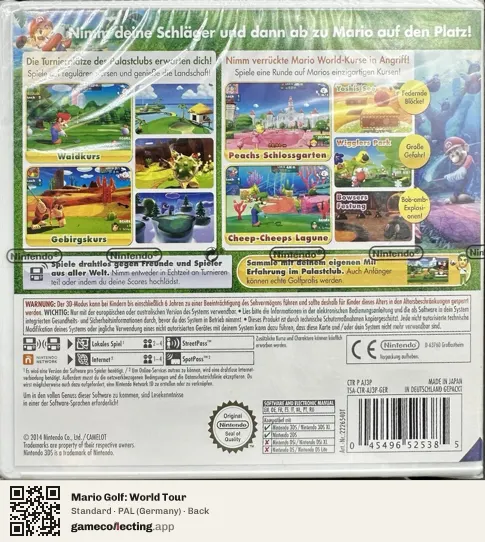 Mario Golf: World Tour Nintendo 3DS, Germany box back