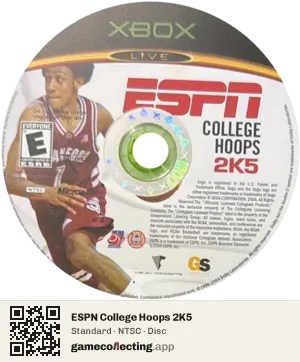 ESPN College Hoops 2K5 Xbox, NTSC disc