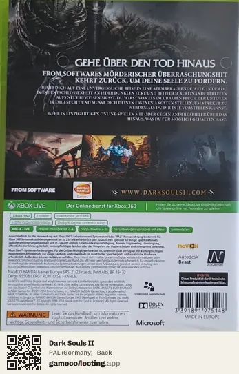 Dark Souls II Xbox 360, Germany box back
