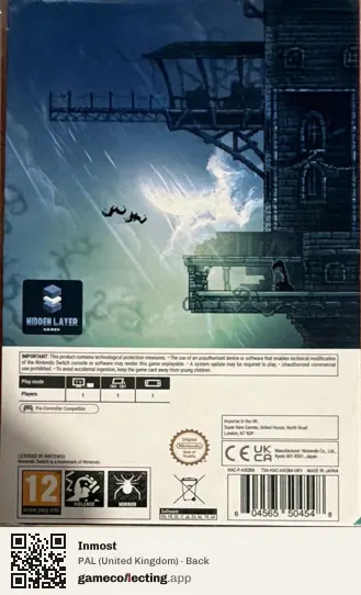 Inmost Nintendo Switch, United Kingdom box back