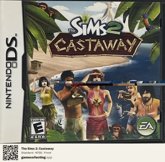 The Sims 2: Castaway Nintendo DS, NTSC box front