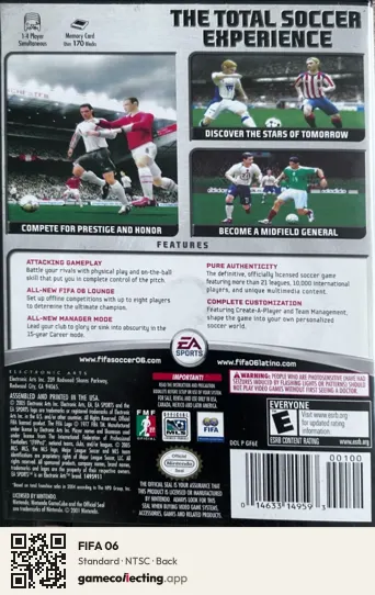FIFA 06 Nintendo GameCube, NTSC box back